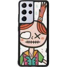 Samsung Galaxy S21 Ultra 5G Case Hülle - Silikon schwarz Little Girl Sketch