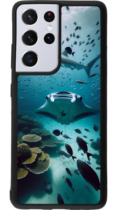 Samsung Galaxy S21 Ultra 5G Case Hülle - Silikon schwarz Manta Lagune Reinigung