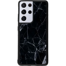 Hülle Samsung Galaxy S21 Ultra 5G - Silikon schwarz Marble Black 01