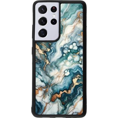 Samsung Galaxy S21 Ultra 5G Case Hülle - Silikon schwarz Grüner Blauer Goldener Marmor