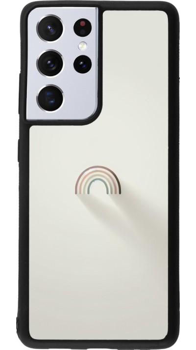 Samsung Galaxy S21 Ultra 5G Case Hülle - Silikon schwarz Mini Regenbogen Minimal
