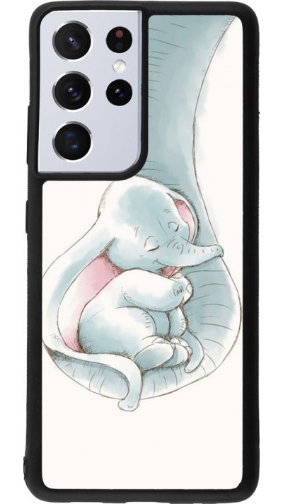 Coque Samsung Galaxy S21 Ultra 5G - Silicone rigide noir Mom 1903