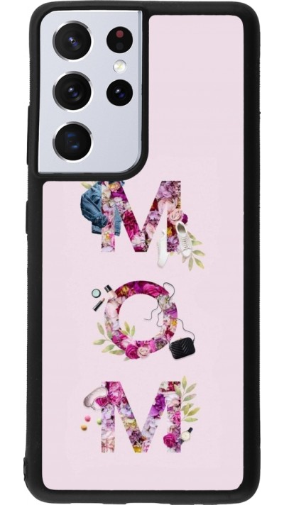 Coque Samsung Galaxy S21 Ultra 5G - Silicone rigide noir Mom 2024 girly mom