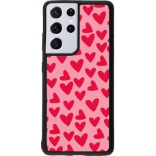 Samsung Galaxy S21 Ultra 5G Case Hülle - Silikon schwarz Mom 2024 kleine Herzen