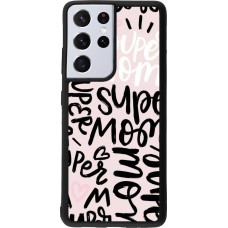 Samsung Galaxy S21 Ultra 5G Case Hülle - Silikon schwarz Mom 2024 Super mom