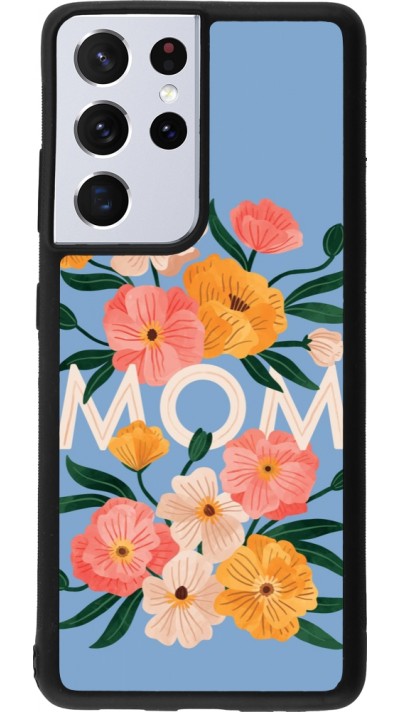 Samsung Galaxy S21 Ultra 5G Case Hülle - Silikon schwarz Mom 2026 Flowers