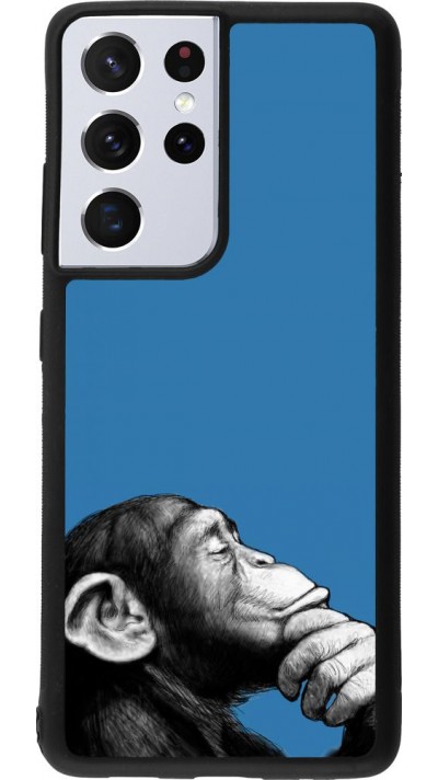 Coque Samsung Galaxy S21 Ultra 5G - Silicone rigide noir Monkey Pop Art
