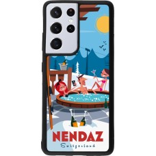 Samsung Galaxy S21 Ultra 5G Case Hülle - Silikon schwarz Nendaz Mountain Jacuzzi