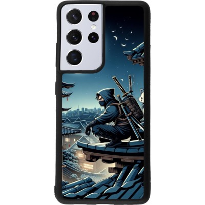 Samsung Galaxy S21 Ultra 5G Case Hülle - Silikon schwarz Ninja unter dem Mond