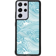 Coque Samsung Galaxy S21 Ultra 5G - Silicone rigide noir Ocean Waves
