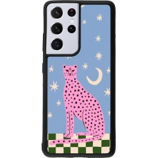 Coque Samsung Galaxy S21 Ultra 5G - Silicone rigide noir Pink leopard with stars 2026