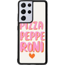 Coque Samsung Galaxy S21 Ultra 5G - Silicone rigide noir Pizza pepperoni 2026