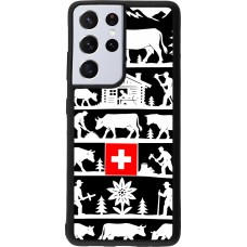 Coque Samsung Galaxy S21 Ultra 5G - Silicone rigide noir Poya Suisse 1 noir