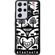 Coque Samsung Galaxy S21 Ultra 5G - Silicone rigide noir Poya Suisse 2