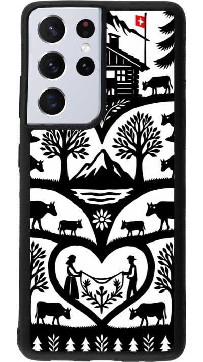 Coque Samsung Galaxy S21 Ultra 5G - Silicone rigide noir Poya Suisse 2