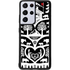 Coque Samsung Galaxy S21 Ultra 5G - Silicone rigide noir Poya Suisse 2 noir
