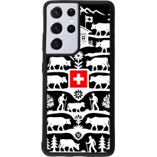 Coque Samsung Galaxy S21 Ultra 5G - Silicone rigide noir Poya Suisse 3 noir