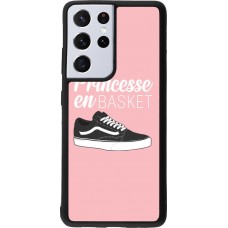 Coque Samsung Galaxy S21 Ultra 5G - Silicone rigide noir princesse en basket