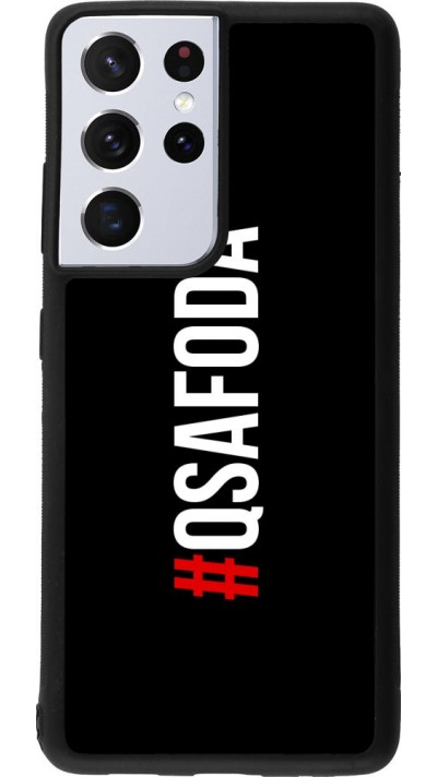 Coque Samsung Galaxy S21 Ultra 5G - Silicone rigide noir Qsafoda 1