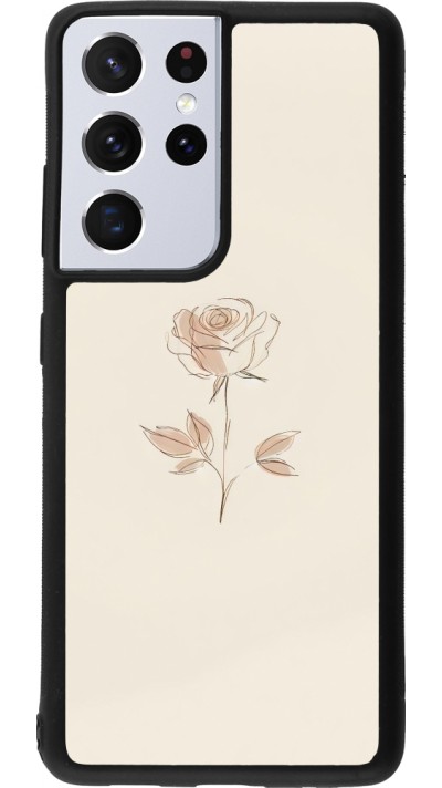 Coque Samsung Galaxy S21 Ultra 5G - Silicone rigide noir Sable Rose Minimaliste