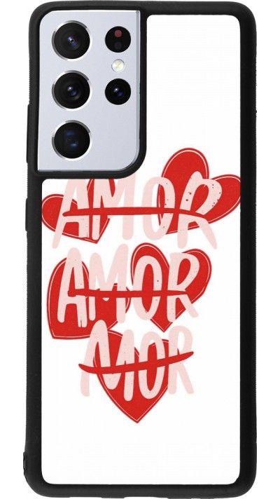 Coque Samsung Galaxy S21 Ultra 5G - Silicone rigide noir Saint Valentines Day 26 Amor