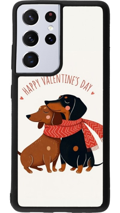 Coque Samsung Galaxy S21 Ultra 5G - Silicone rigide noir Saint Valentines Day 26 Happy Valentine