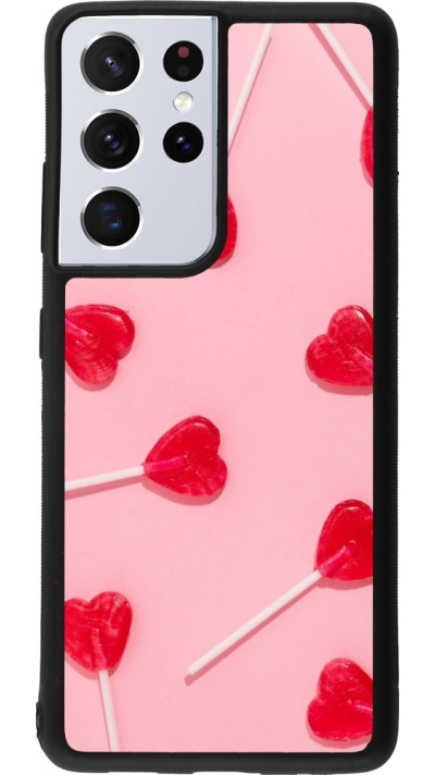 Coque Samsung Galaxy S21 Ultra 5G - Silicone rigide noir Saint Valentines Day 26 Lollipop
