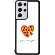 Samsung Galaxy S21 Ultra 5G Case Hülle - Silikon schwarz Saint Valentines Day 26 You have my pizza heart