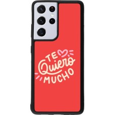 Coque Samsung Galaxy S21 Ultra 5G - Silicone rigide noir Saint Valentines Day 26 Te quiero mucho