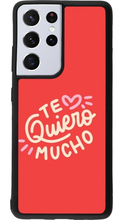 Coque Samsung Galaxy S21 Ultra 5G - Silicone rigide noir Saint Valentines Day 26 Te quiero mucho