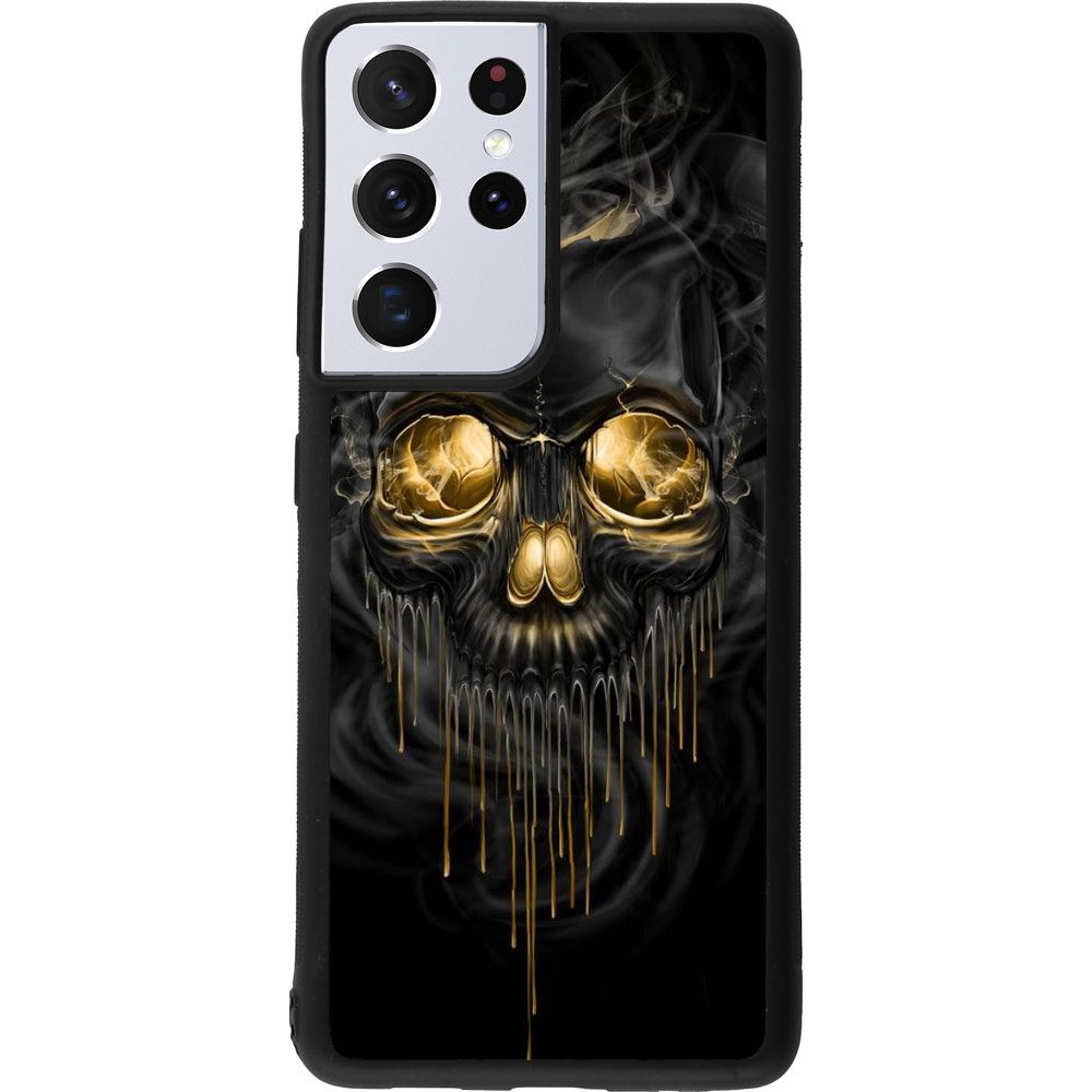 Coque Samsung Galaxy S21 Ultra 5G - Silicone rigide noir Skull 02
