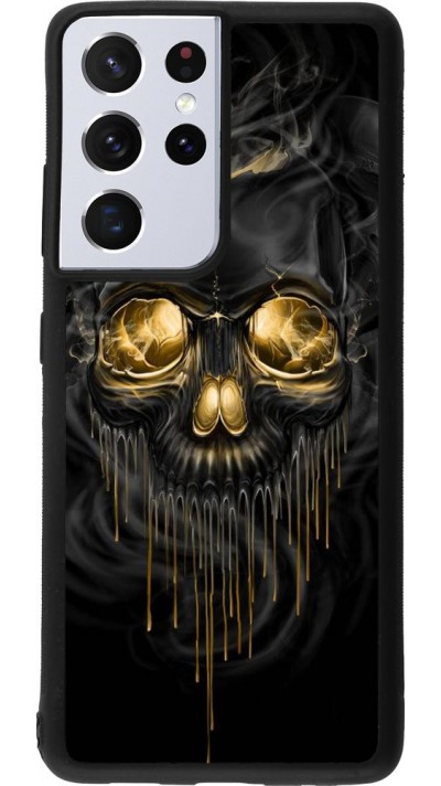 Coque Samsung Galaxy S21 Ultra 5G - Silicone rigide noir Skull 02