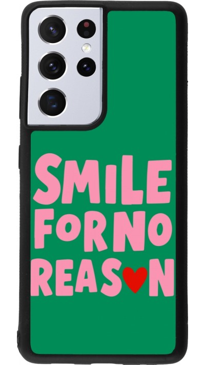 Coque Samsung Galaxy S21 Ultra 5G - Silicone rigide noir Smile for no reason 2026