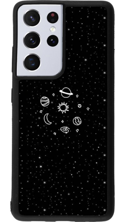 Coque Samsung Galaxy S21 Ultra 5G - Silicone rigide noir Space Doodle