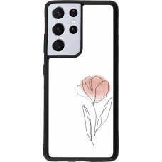 Coque Samsung Galaxy S21 Ultra 5G - Silicone rigide noir Spring 23 minimalist flower
