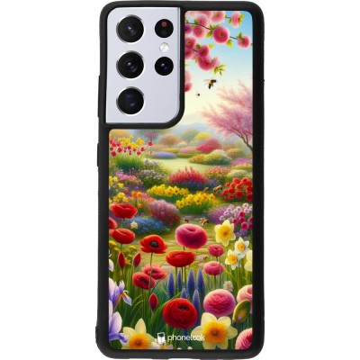 Samsung Galaxy S21 Ultra 5G Case Hülle - Silikon schwarz Frühling 25 Strauß Frühling