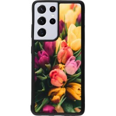 Coque Samsung Galaxy S21 Ultra 5G - Silicone rigide noir Bouquet of tulips Spring 2026
