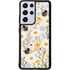 Samsung Galaxy S21 Ultra 5G Case Hülle - Silikon schwarz Pattern bees Spring 2026