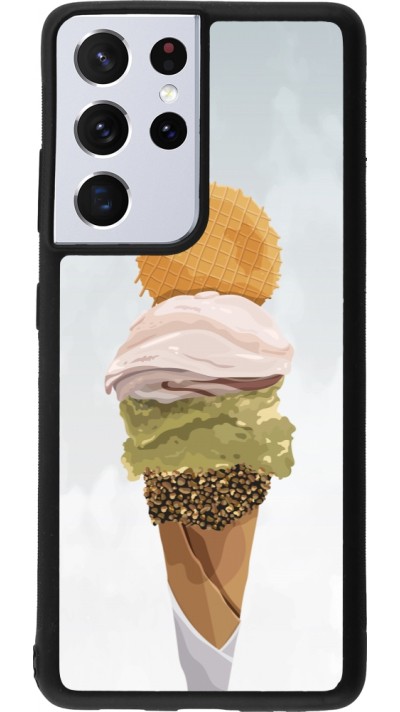 Coque Samsung Galaxy S21 Ultra 5G - Silicone rigide noir Summer 2025 Cornet