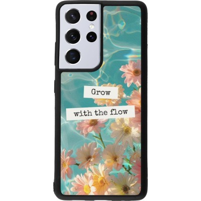 Samsung Galaxy S21 Ultra 5G Case Hülle - Silikon schwarz Summer 2025 Grow with the flow