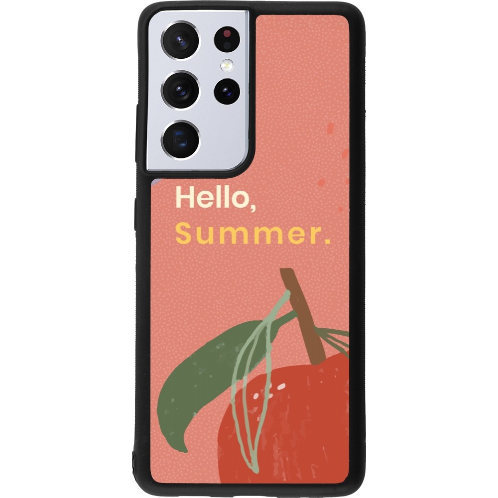 Coque Samsung Galaxy S21 Ultra 5G - Silicone rigide noir Summer 2025 Hello summer