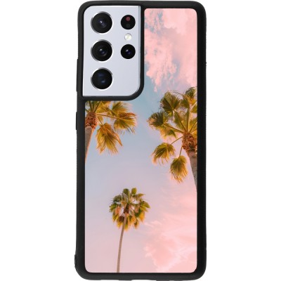Samsung Galaxy S21 Ultra 5G Case Hülle - Silikon schwarz Summer 2025 Palmiers