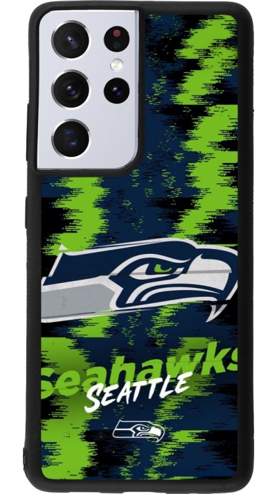 Coque Samsung Galaxy S21 Ultra 5G - Silicone rigide noir Super Bowl 26 Seattle 2