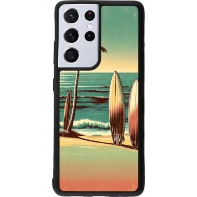 Samsung Galaxy S21 Ultra 5G Case Hülle - Silikon schwarz Surf Paradise