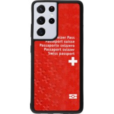 Coque Samsung Galaxy S21 Ultra 5G - Silicone rigide noir Swiss Passport