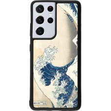 Coque Samsung Galaxy S21 Ultra 5G - Silicone rigide noir Tableau art - La Grande Vague de Kanagawa - Hokusai