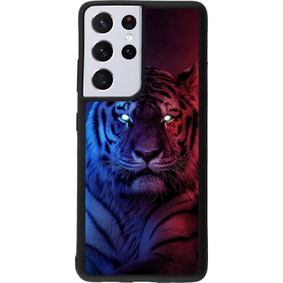 Hülle Samsung Galaxy S21 Ultra 5G - Silikon schwarz Tiger Blue Red