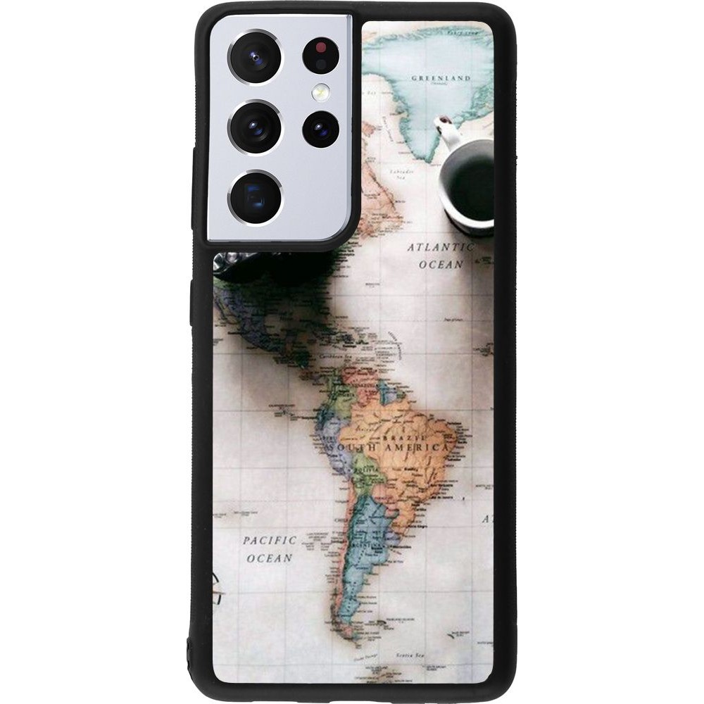 Coque Samsung Galaxy S21 Ultra 5G - Silicone rigide noir Travel 01