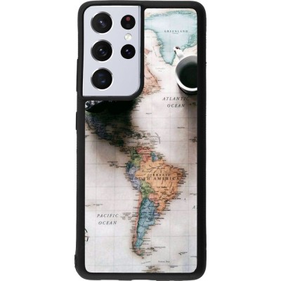 Coque Samsung Galaxy S21 Ultra 5G - Silicone rigide noir Travel 01