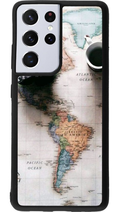 Coque Samsung Galaxy S21 Ultra 5G - Silicone rigide noir Travel 01